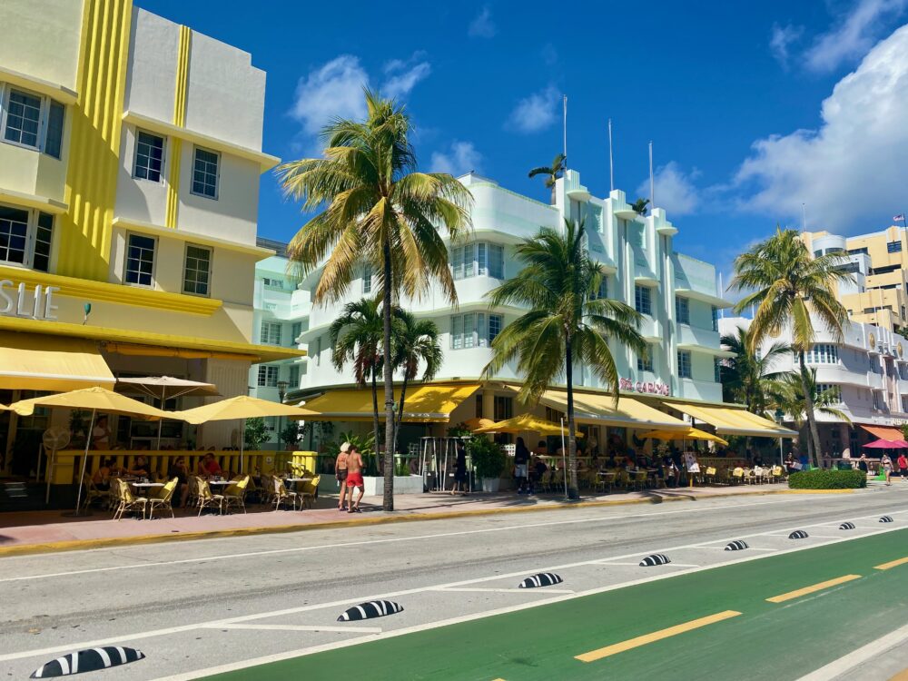 Classic South Beach scene in Miami