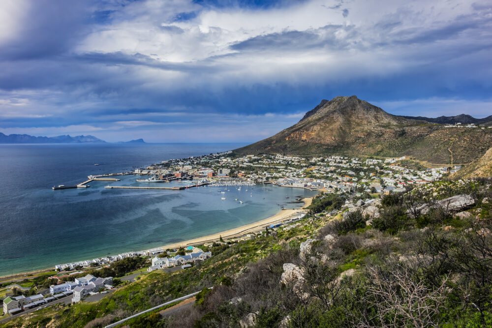 Aerial view of Simon's Town and False Bay