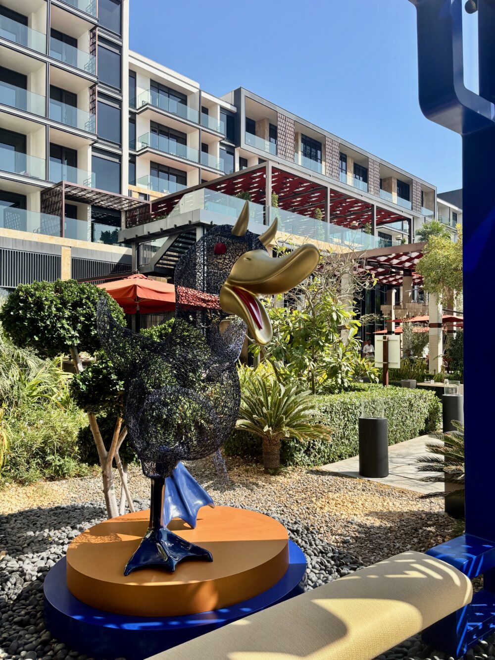 Outside Demon Duck at Banyan Tree Dubai