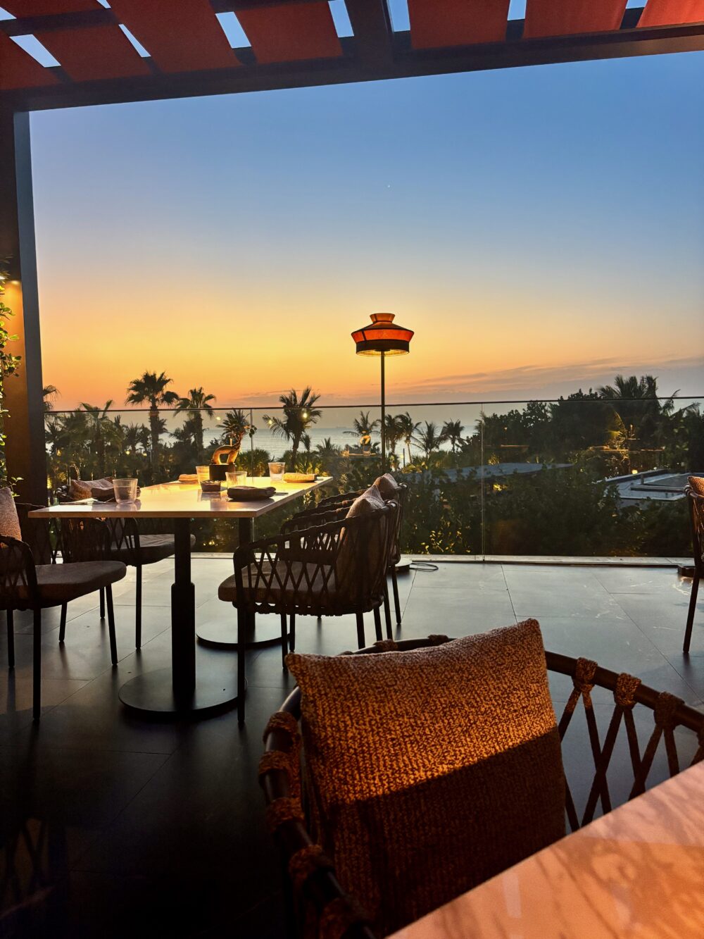 Enjoying the sunset from Tocha, at Banyan Tree Dubai
