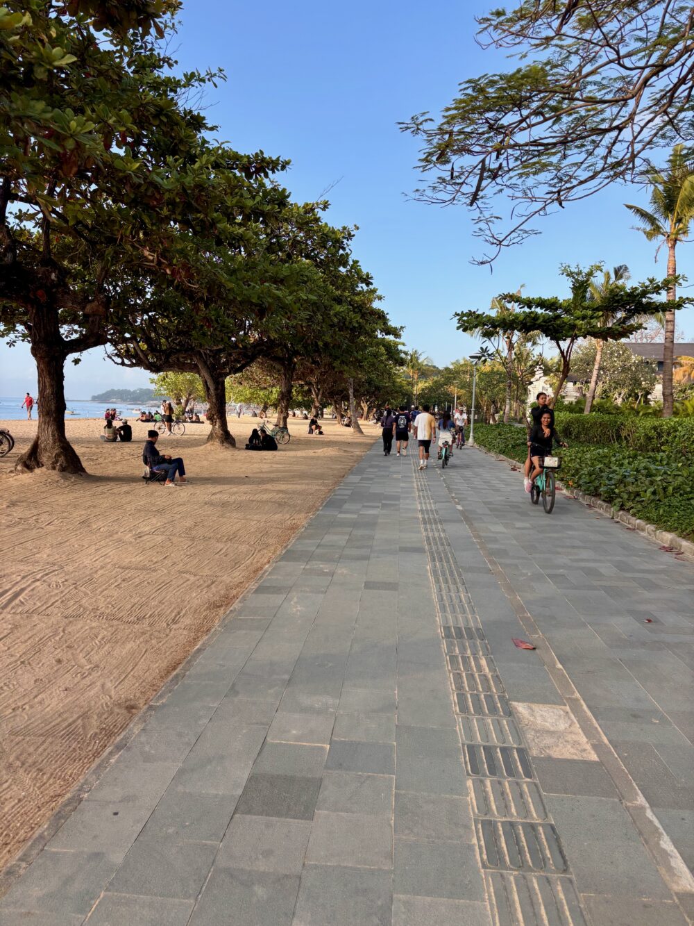 Walking along the promenade in Sanur, Bali