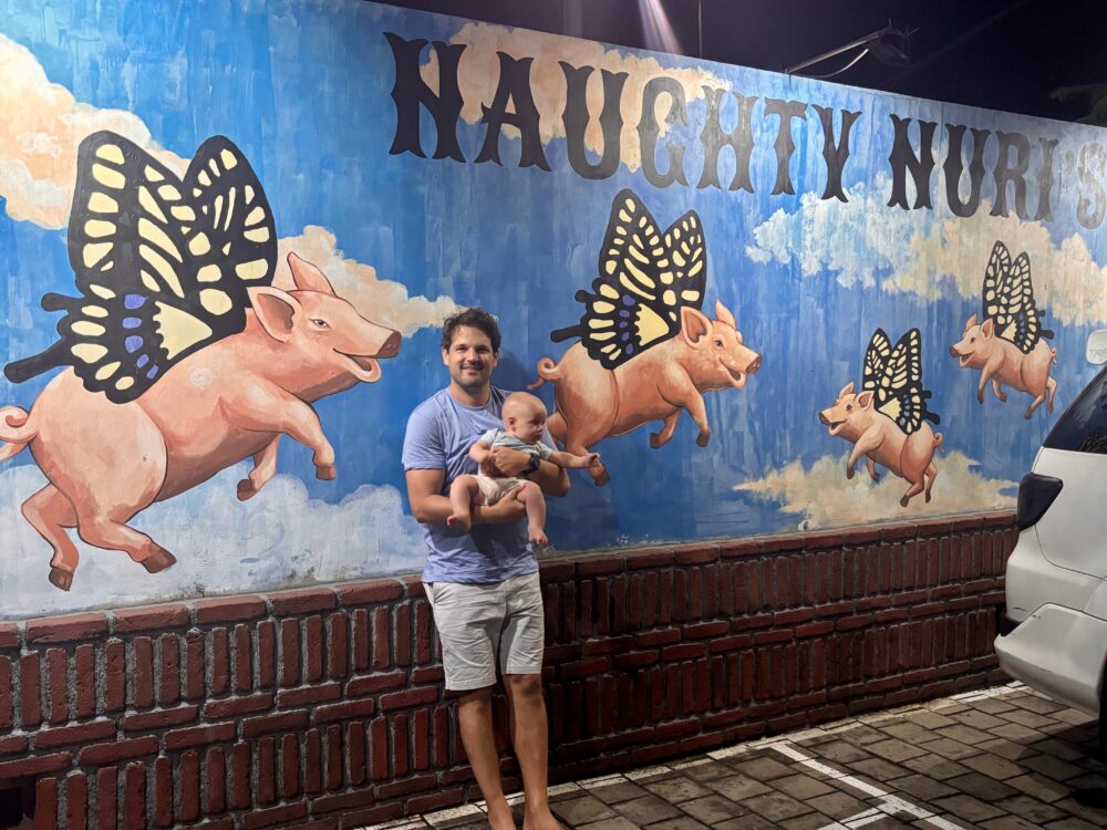 Enjoying some of the best food in Sanur at Naughty Nuri's