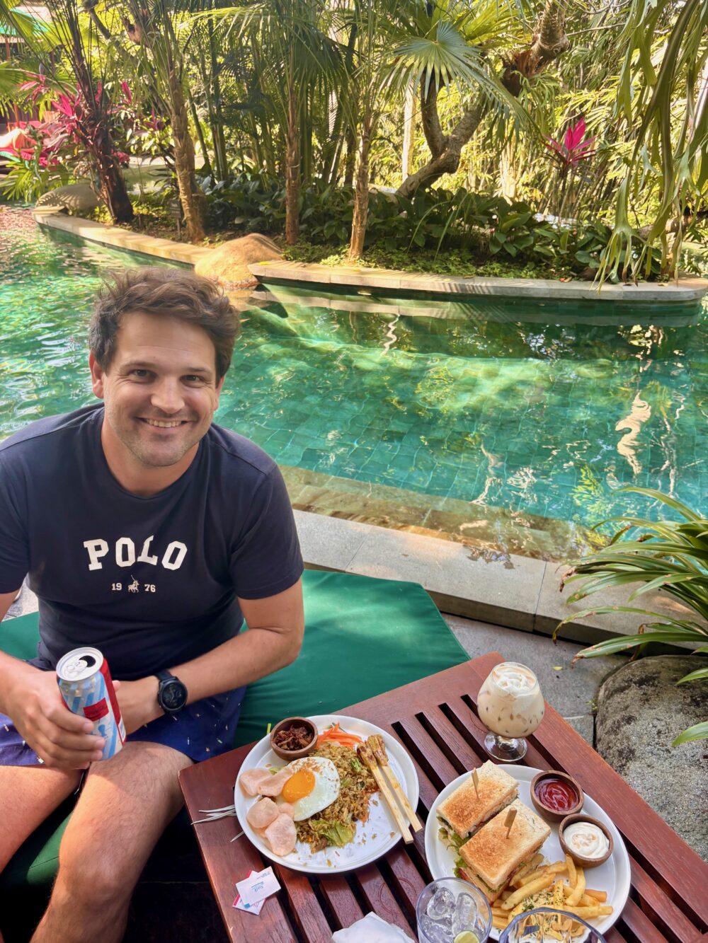 lunch by the pool at our hotel near Ubud