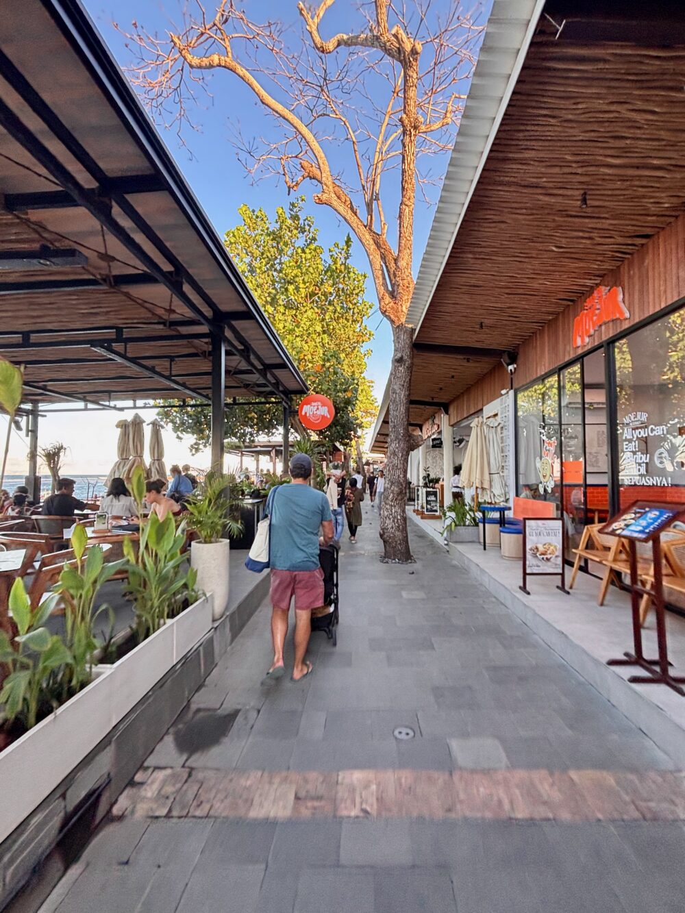Walking along the promenade in Sanur, Bali