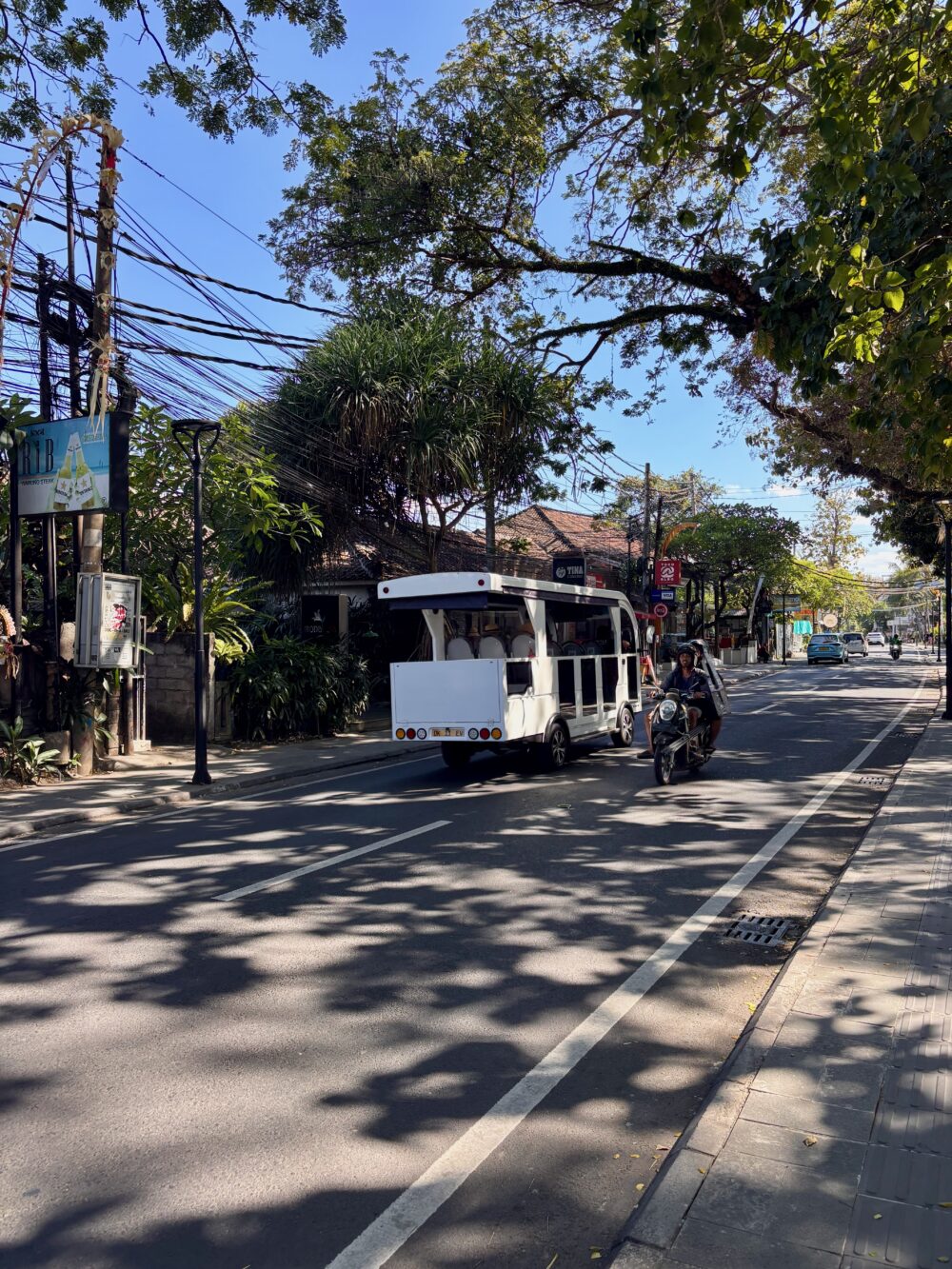 The electric shuttle bus in Sanur, Bali