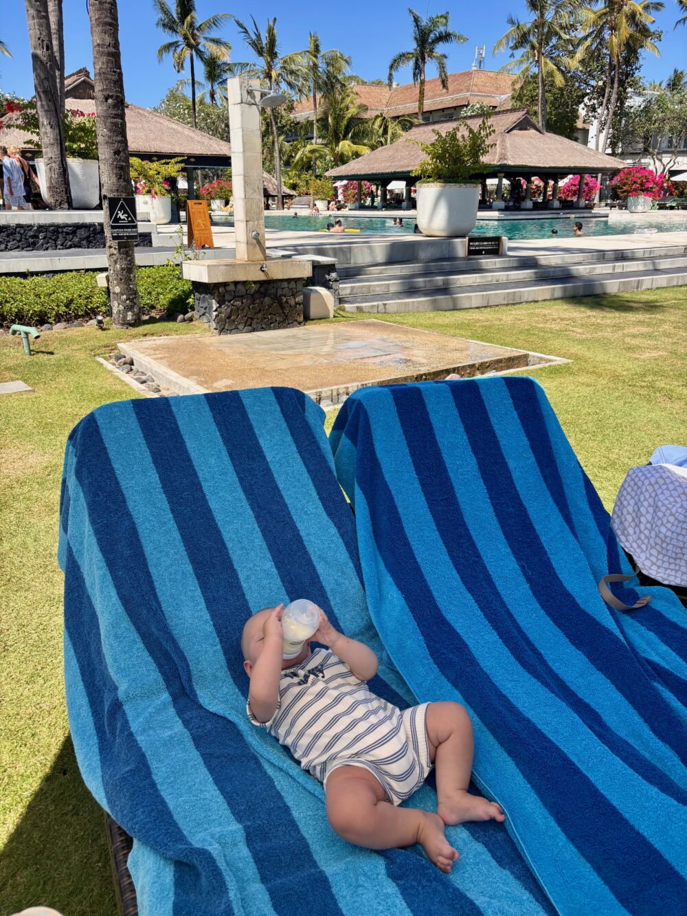 sun loungers at the Intercontinental Bali
