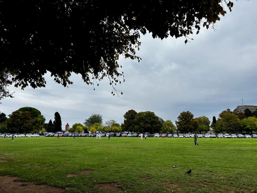 Cricket in Spianada Square in Corfu Town