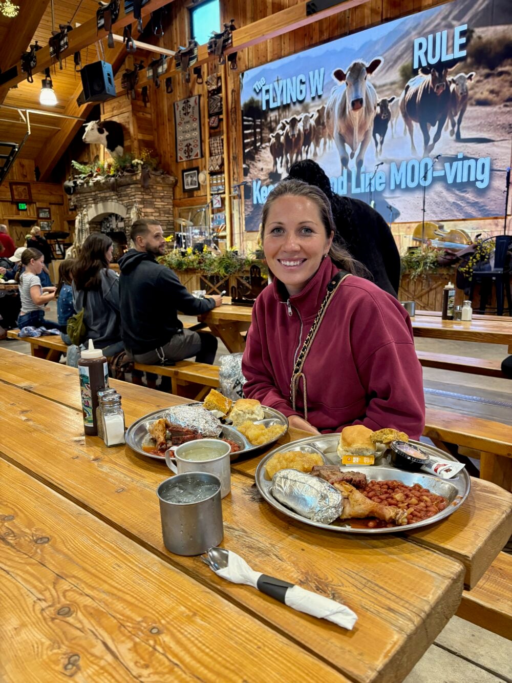 Enjoying dinner at the Chuckwagon Dinner