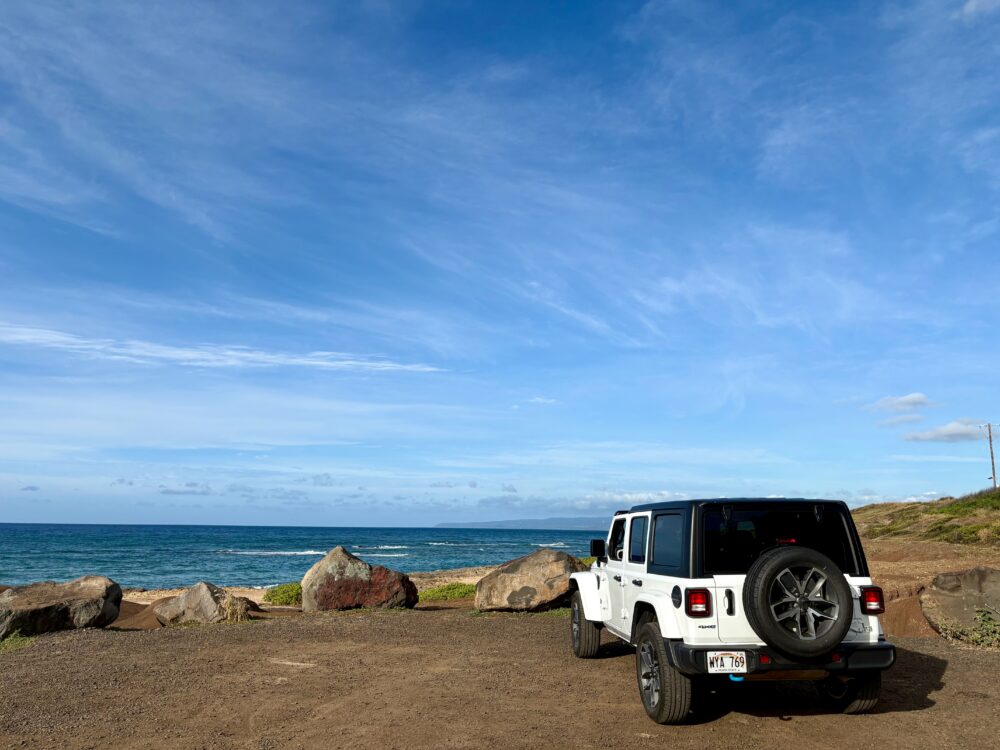 Our jeep parked in the North Shore, Oahu