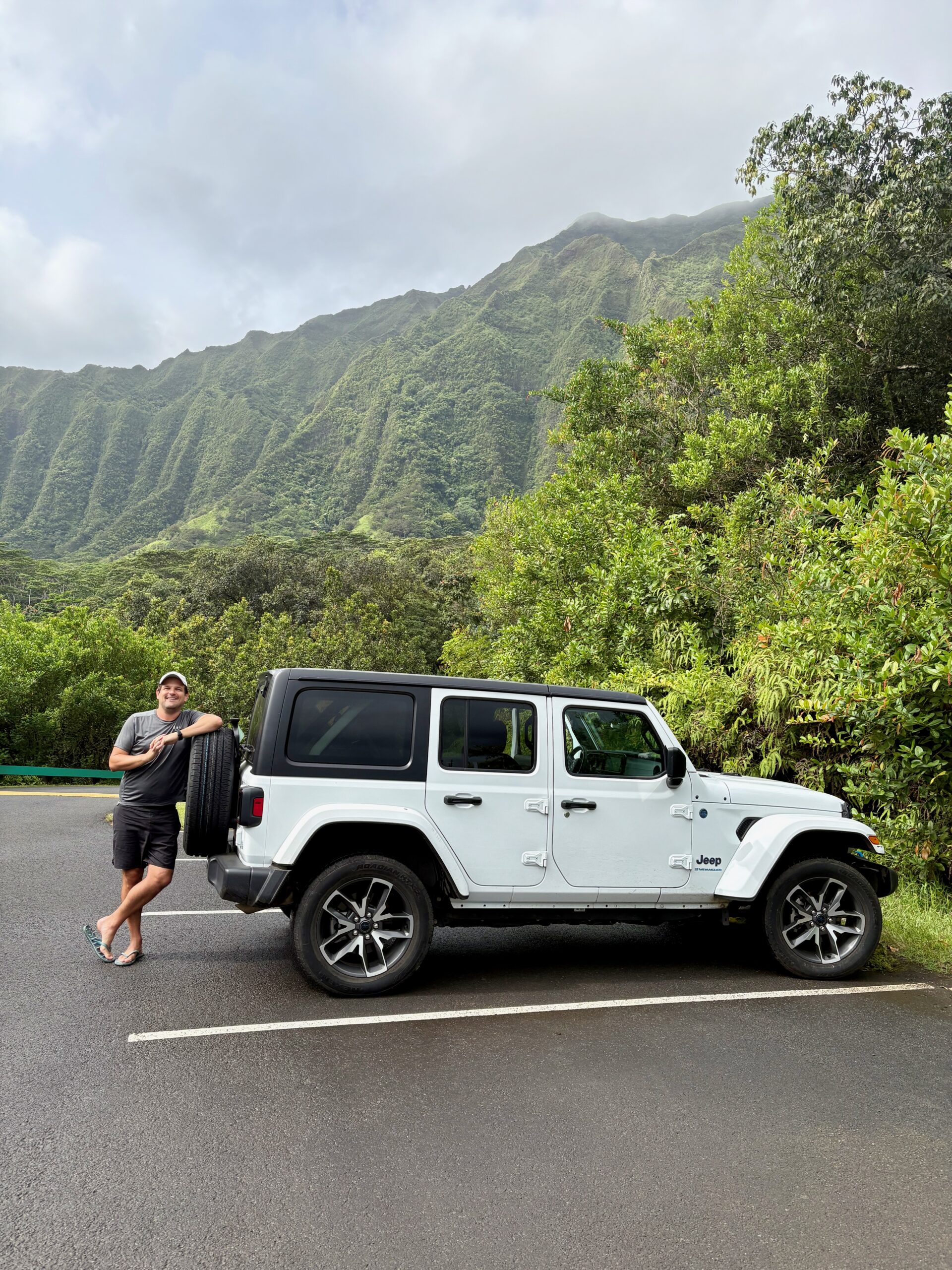 Our jeep in the Ho'omaluhia Botanical Garden