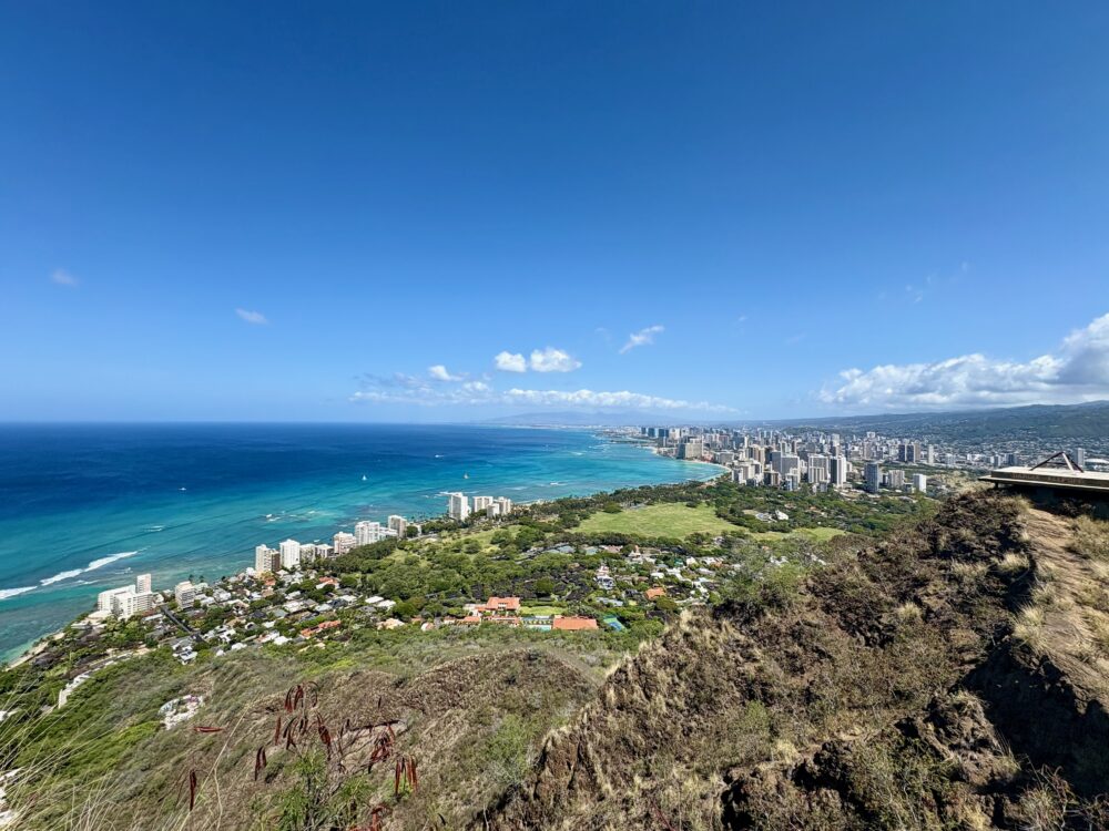 Diamond Head Crater View over Honolulu