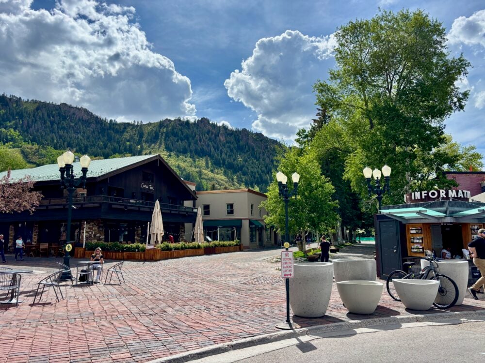 Aspen ski resort in Spring time