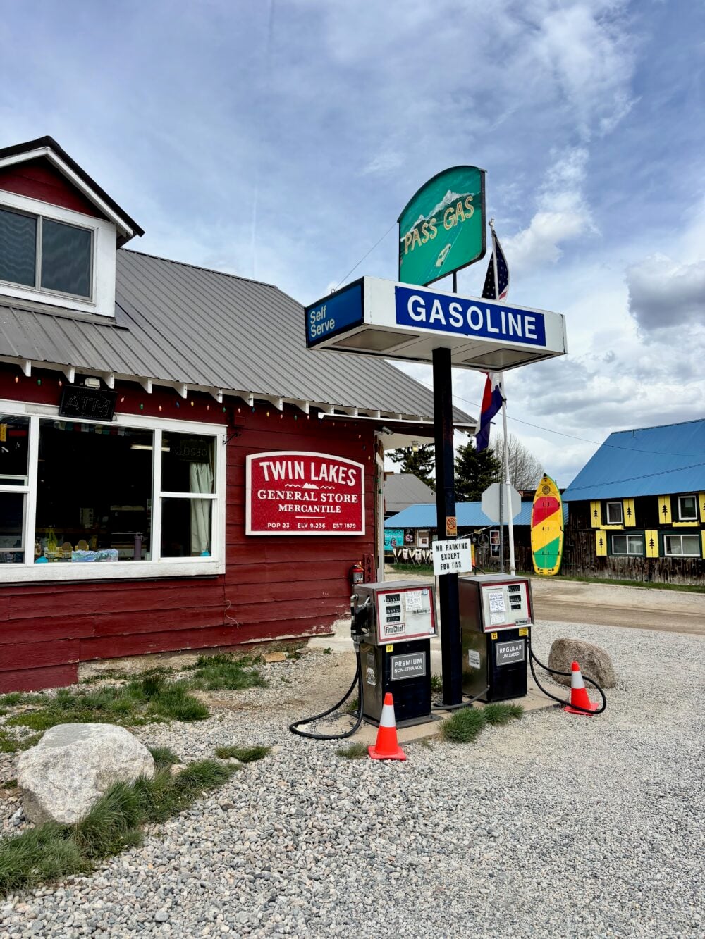 Getting gas at Twin Lakes, a tiny town in Colorado