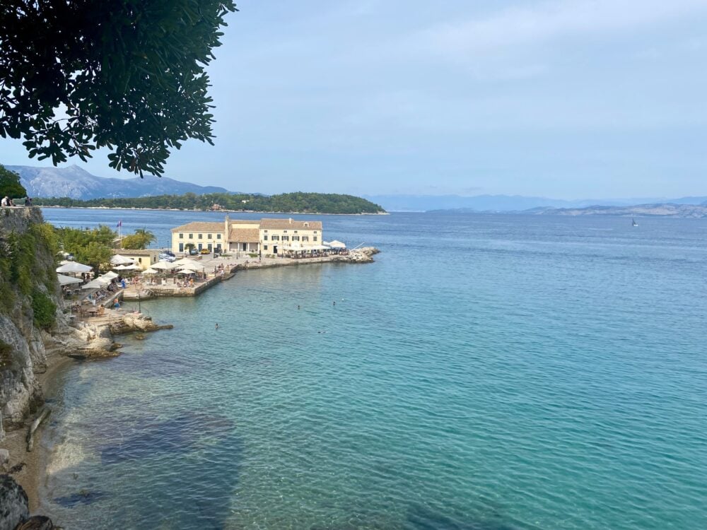 Faliraki in Corfu Town is a charming, relaxed seaside spot located directly beneath the stone walls of the Old Fortress