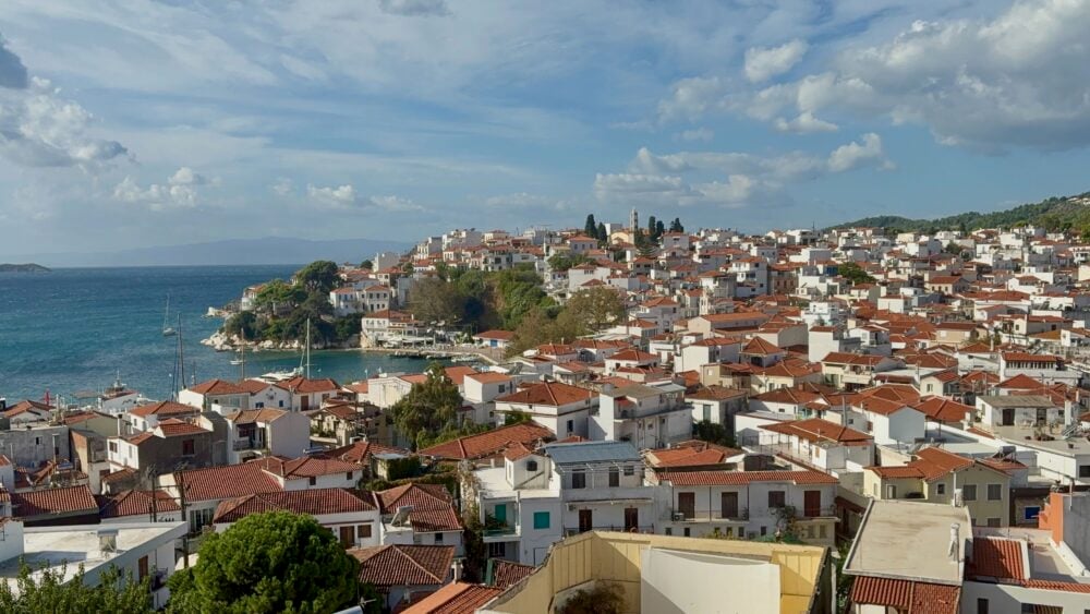Stunning views across Skiathos Town