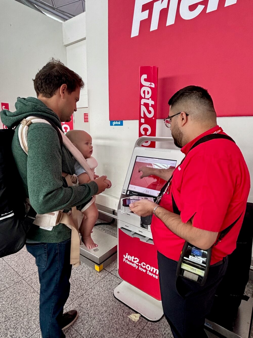check in at Jet2 area at London Stansted Airport
