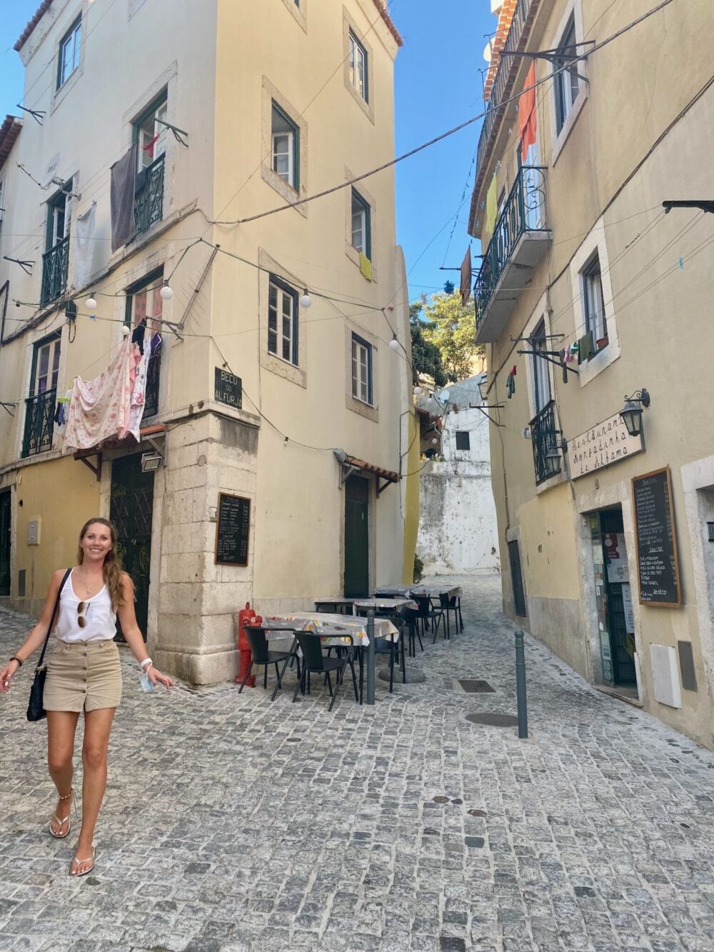 Wandering the narrow streets of Alfama, Lisbon