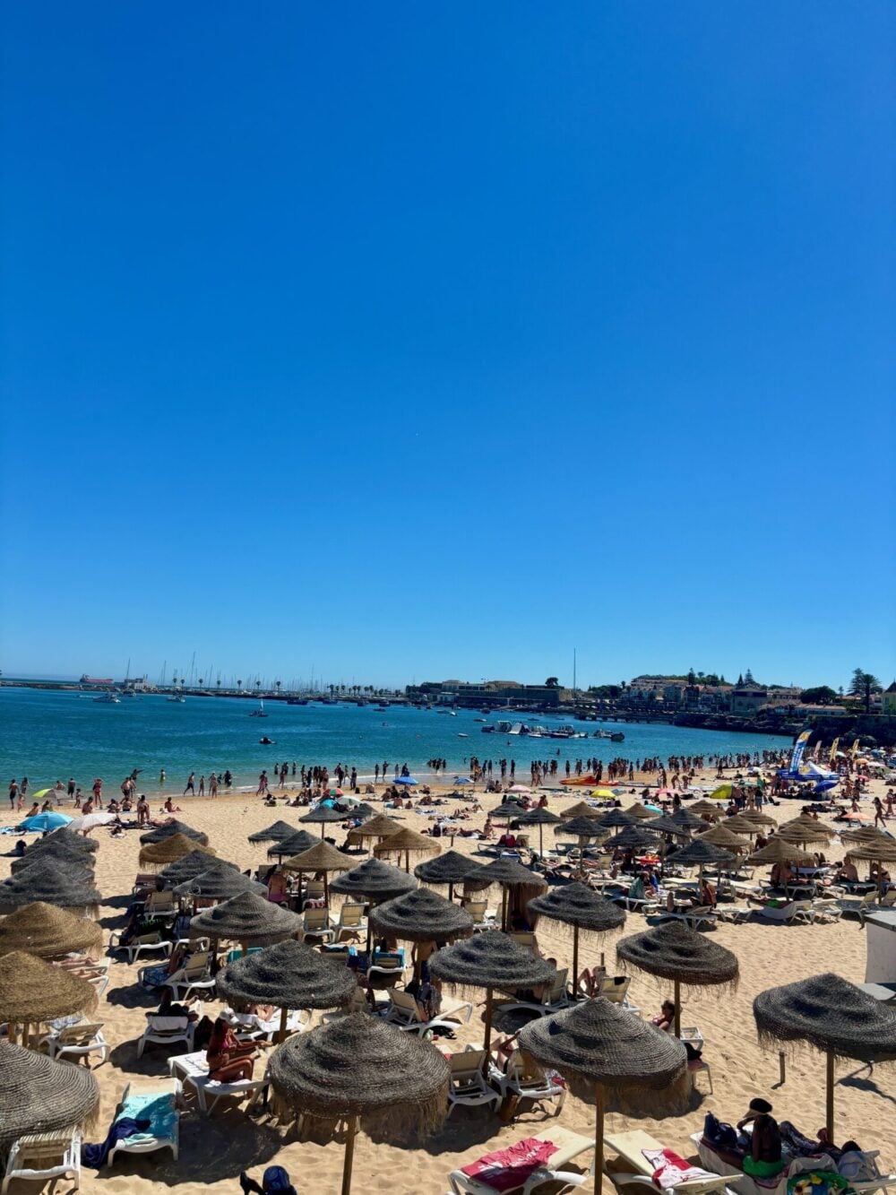 Sandy beach in Cascais on a day trip from Lisbon